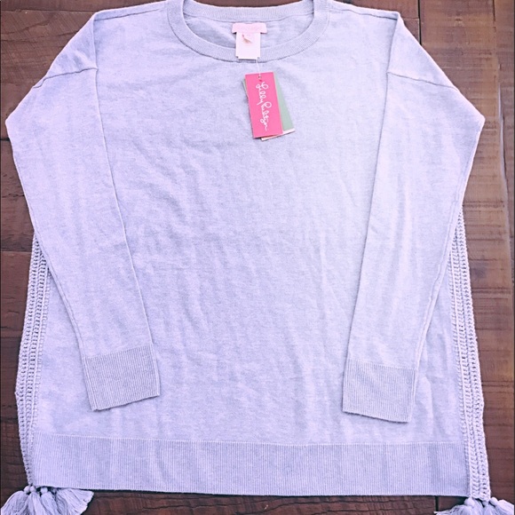 Lilly Pulitzer Periwinkle Damara sweater w/tassels - Picture 3 of 4